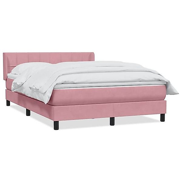 vidaXL Boxspringbett, Boxspringbett mit Matratze Rosa 140x210 cm Samt günstig online kaufen