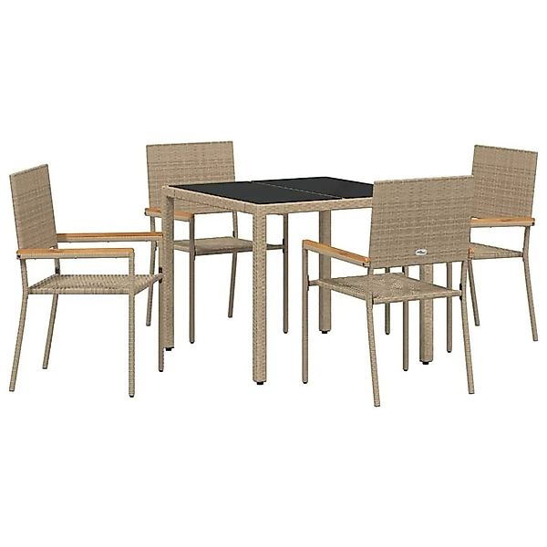 vidaXL Garten Essgruppe 5-Tlg Beige Poly-Rattan 3365389 günstig online kaufen
