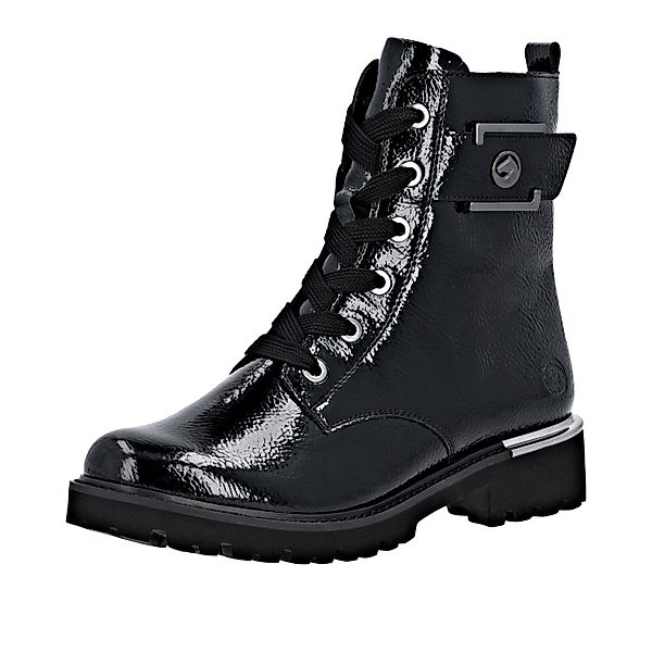 Remonte Schnürstiefelette, Blockabsatz, Schnürboots im Kroko-Look, günstig online kaufen