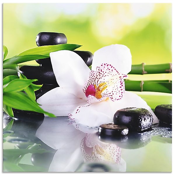 Artland Küchenrückwand »Spa Steine Bambus Zweige Orchidee«, (1 tlg.), Alu S günstig online kaufen