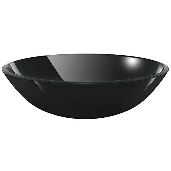 vidaXL Waschbecken Hartglas 42 cm Schwarz 142231 günstig online kaufen