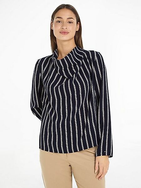 Tommy Hilfiger Blusentop ARGYLE STRIPE COWL NECK BLOUSE im hüftlangen Schni günstig online kaufen