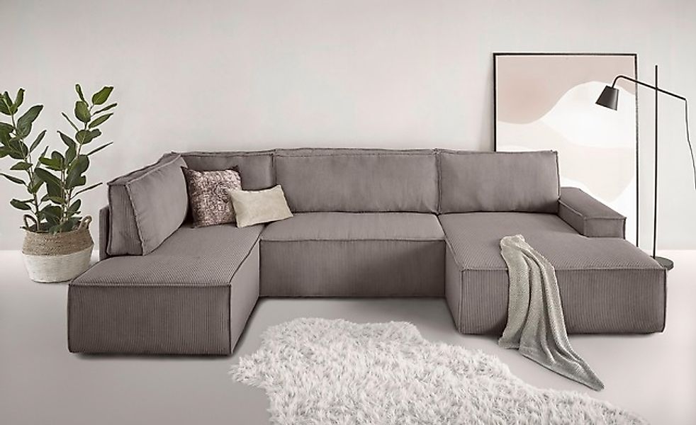 Home affaire Wohnlandschaft »SHERWOOD 329 cm, U-Form, Schlafsofa,« Schlaffu günstig online kaufen