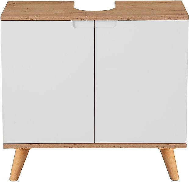 welltime Waschbeckenunterschrank Lund Badunterschrank für wandhängende günstig online kaufen