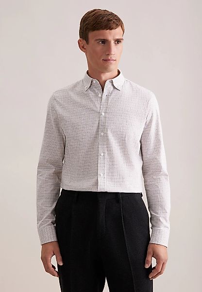 seidensticker Flanellhemd "Schwarze Rose", Slim 1/1 Button-Down-Kragen Karo günstig online kaufen