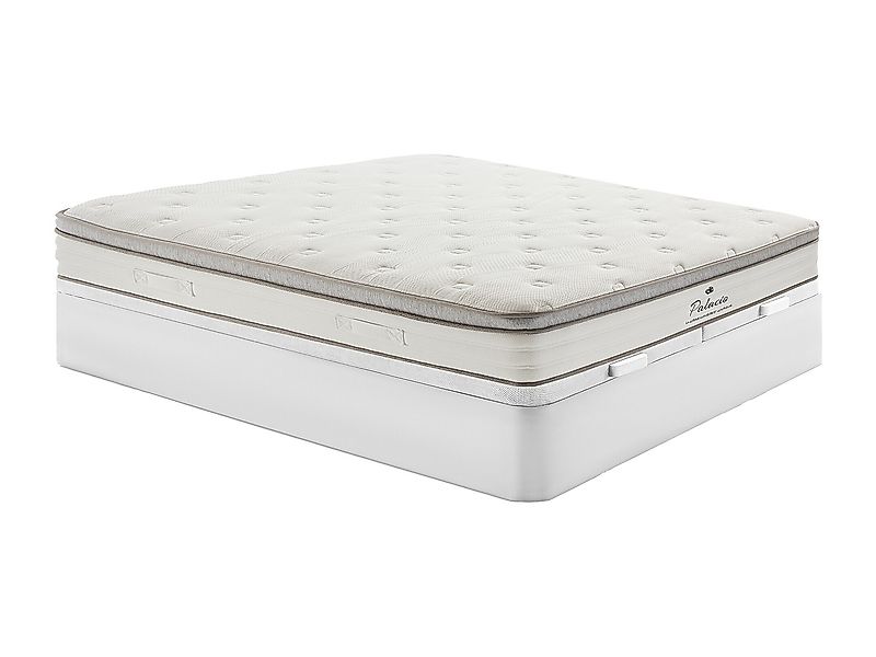 Bett-Set 180x200 cm - Bettkasten Weiß + Taschenfederkernmatratze 7 Zonen + günstig online kaufen