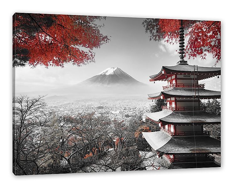 Pixxprint Leinwandbild Japanischer Tempel im Herbst, günstig online kaufen