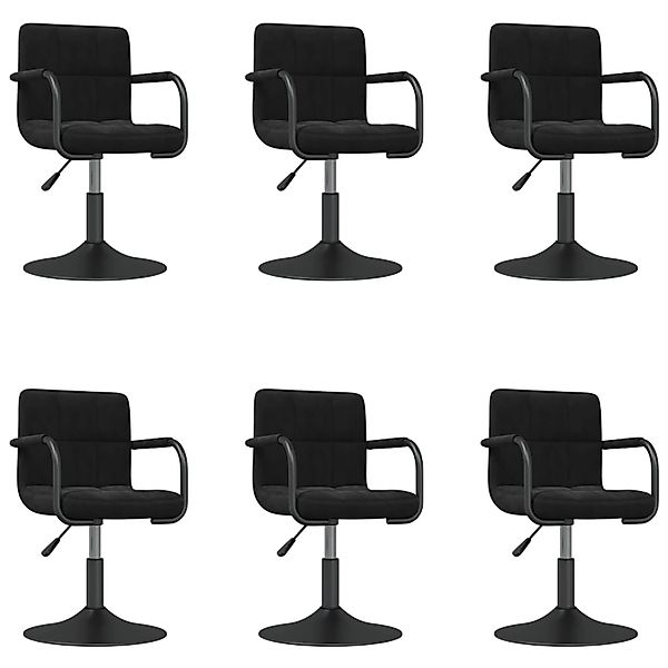 vidaXL Esszimmerstühle 6 Stk Drehbar Schwarz Samt 3087927 günstig online kaufen
