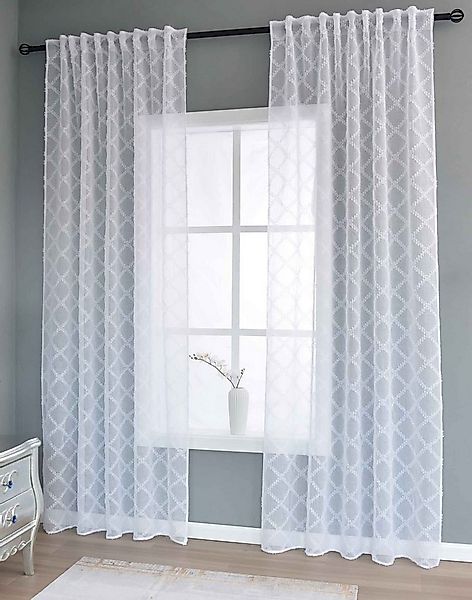 Gardinenbox Gardine (2 St), Multifunktionsband, transparent, Polyester, »VA günstig online kaufen