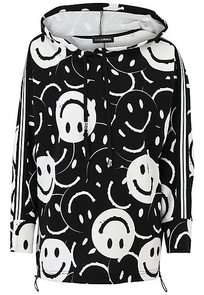 Doris Streich Kapuzenpullover mit Hoodie und Smiley-Print günstig online kaufen