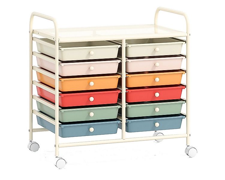 COSTWAY Rollcontainer, mit Schubladen Kunststoff, Rollwagen mit Rollen günstig online kaufen