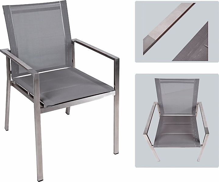 Garden Pleasure Stapelstuhl "SIENNA, 2er Set" (Set) 2 Stk. stapelbar günstig online kaufen