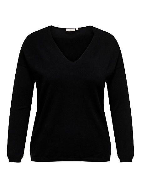 ONLY Curvy V-ausschnitt- Pullover Damen Schwarz günstig online kaufen