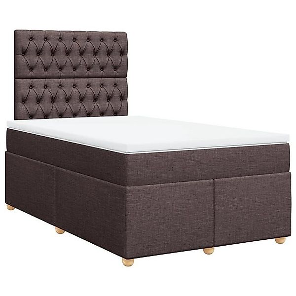 vidaXL Bett Boxspringbett mit Matratze Dunkelbraun 120x200 cm Stoff günstig online kaufen