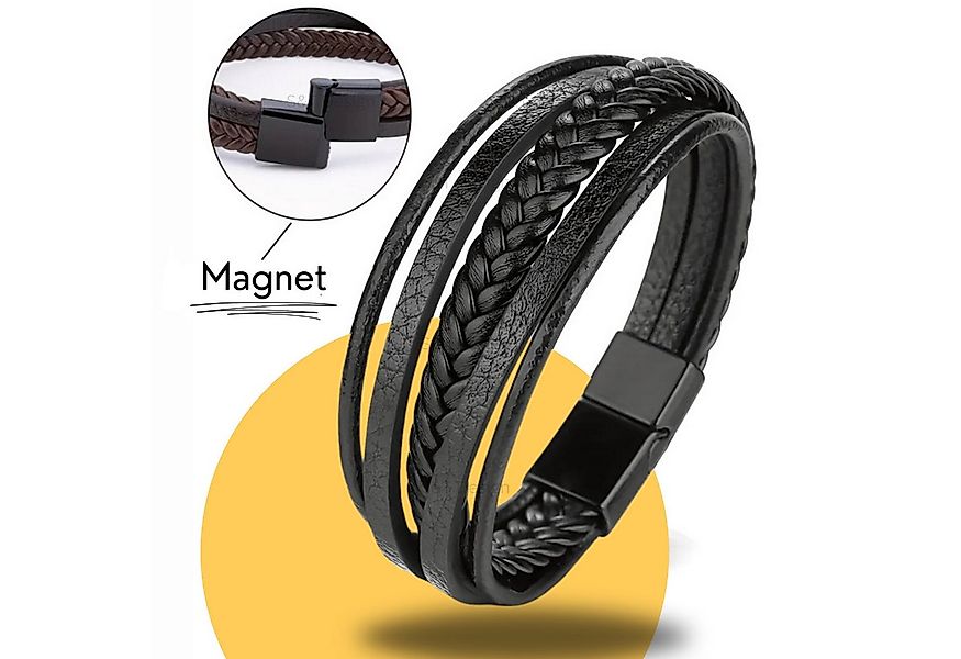 S&T Design Lederarmband Herren Armband Schwarz Braun Blau (Samttüte, 1,5 CM günstig online kaufen