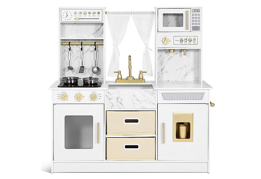 JOYLDIAS Spielküche Kinder Spielküche Holz, Pretend Kinderküche Spielzeugse günstig online kaufen