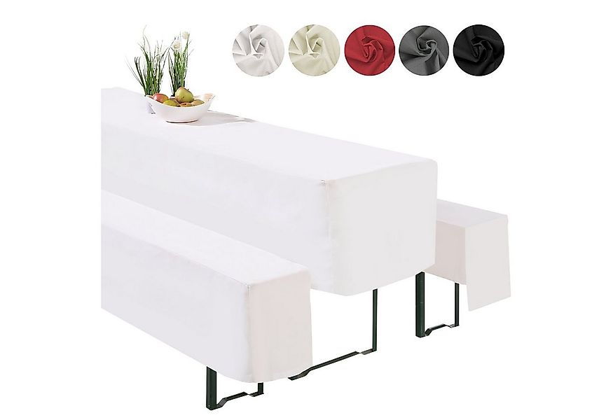 heimtexland Hussen-Set Bierzeltgarnitur Husse 3-teilig Garten Tischdeko, 2 günstig online kaufen