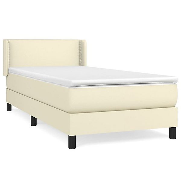 Vidaxl Boxspringbett Mit Matratze Creme 100x200 Cm Kunstleder günstig online kaufen