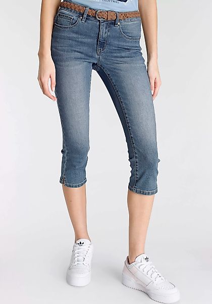 DELMAO 3/4-Jeans, (Set, 2 tlg., mit Gürtel), mit modischem Flechtgürtel ink günstig online kaufen