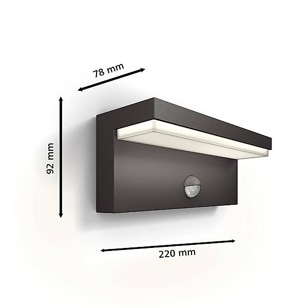 LED Wandleuchte Bustan in Anthrazit und Weiß 3,8W 800lm 2700K IP44 mit Bewe günstig online kaufen