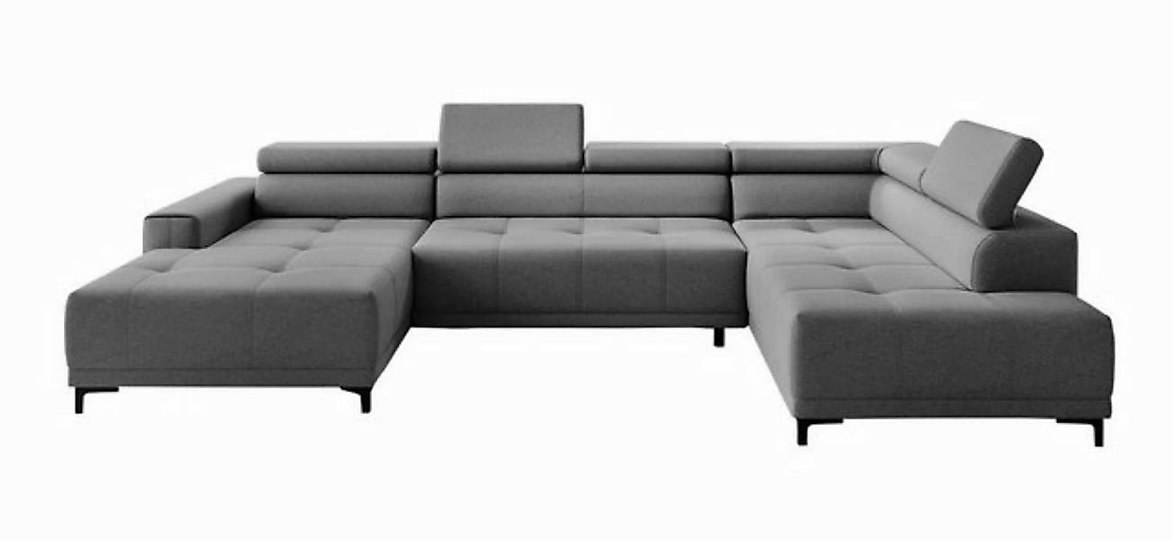 LIV'IN Sofa CANDIA, Hellgrau, Webstoff, BxHxT 353 x 98 x 204 cm günstig online kaufen