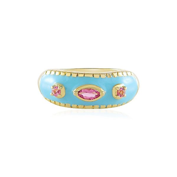 Cavill Silberring Rosa Turmalin Goldplattierter Silberring günstig online kaufen