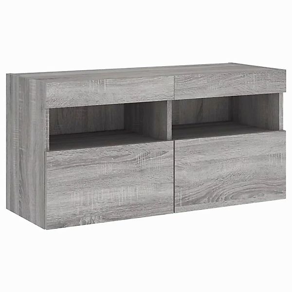vidaXL TV-Wand TV-Wandschrank mit LED-Leuchten Grau günstig online kaufen