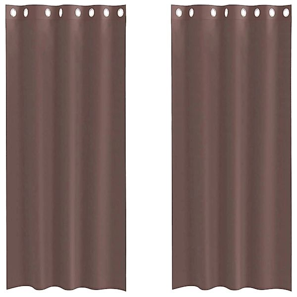 vidaXL Voile Vorhänge mit Ösen 2 Stk Braun 140x245 cm 4102068 günstig online kaufen