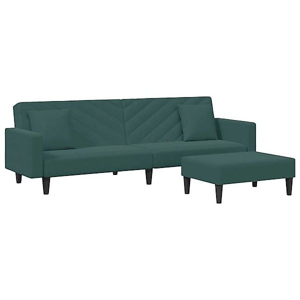 vidaXL Sofa 2-tlg. Sofagarnitur mit Kissen Dunkelgrün Samt günstig online kaufen