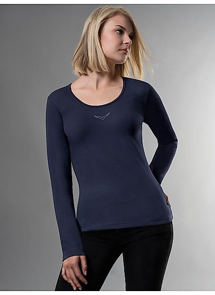 Trigema Longsleeve TRIGEMA Langarmshirt mit Kristallsteinen günstig online kaufen