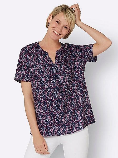 Sieh an! Klassische Bluse Schlupfbluse Kurzarm günstig online kaufen