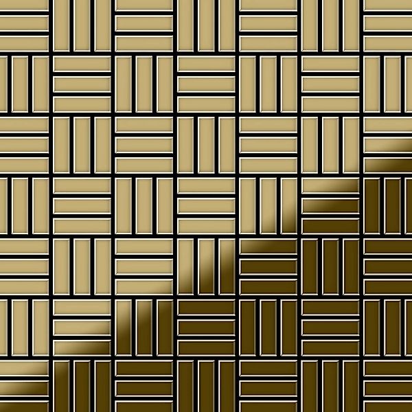 ALLOY Mosaik Fliese Massiv Metall Titan Hochglanz Gold 1,6mm Basketweave-ti günstig online kaufen