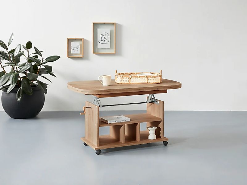 HELA Couchtisch auf Rollen, höhenverstellbar und ausziehbar günstig online kaufen