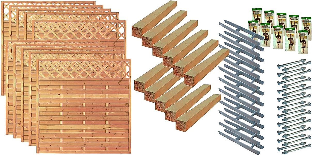 Tetzner & Jentzsch Dichtzaun "Memphis 8" 10 Elemente, LxH: 1899x180 cm günstig online kaufen