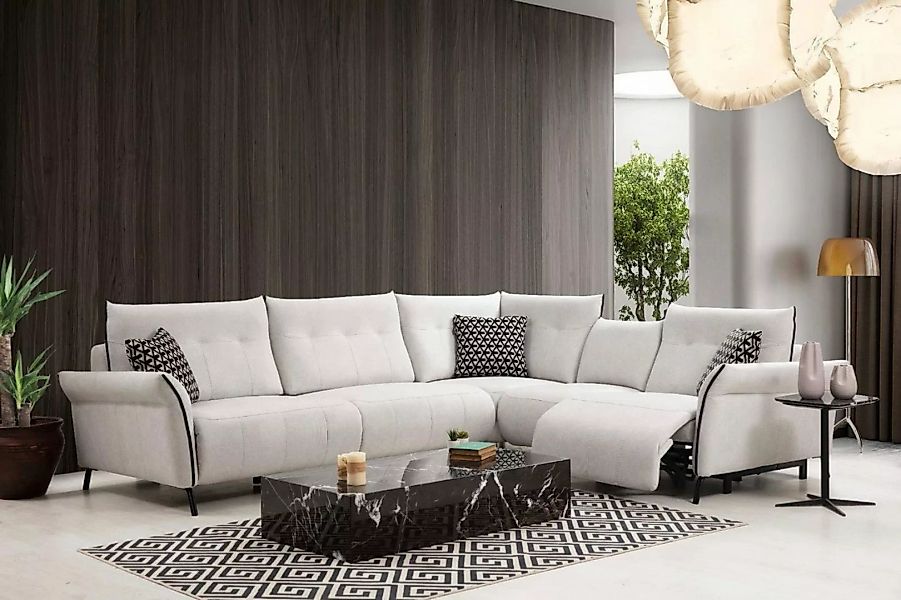 JVmoebel Ecksofa Ecksofa Wohnzimmer Sofa Couch Polster Textil Möbel Modern günstig online kaufen