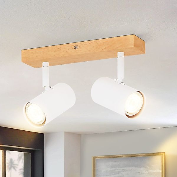 ZMH Deckenleuchte Deckenstrahler 2 Flammig Holz günstig online kaufen