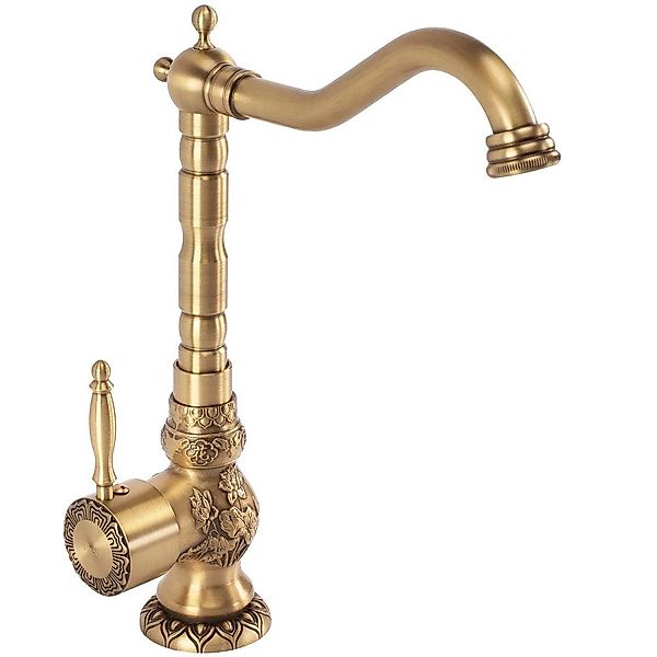 wohnwerk.idee Badarmatur Waschbeckenarmatur Wasserhahn Gold Vintage günstig online kaufen