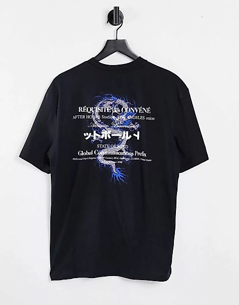 River Island – T-Shirt in Schwarz mit Drachenprint günstig online kaufen