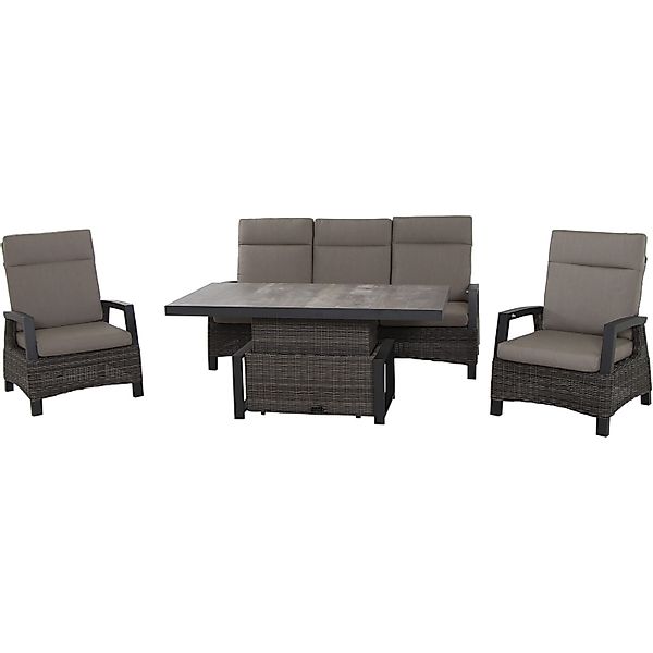 Siena Garden Lounge-Sofa 3-sitzig  Corido ¦ grau ¦ Maße (cm): B: 206 H: 103 günstig online kaufen