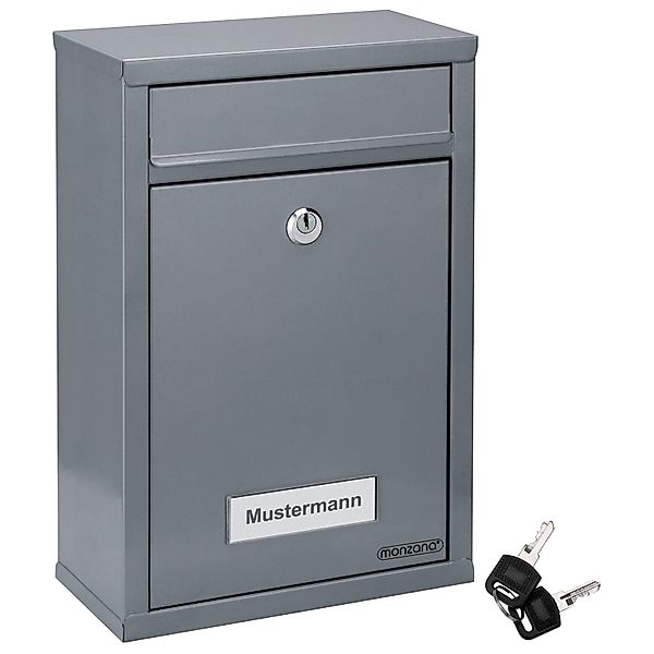 monzana Wandbriefkasten, Silber inkl. 2 Schlüssel günstig online kaufen