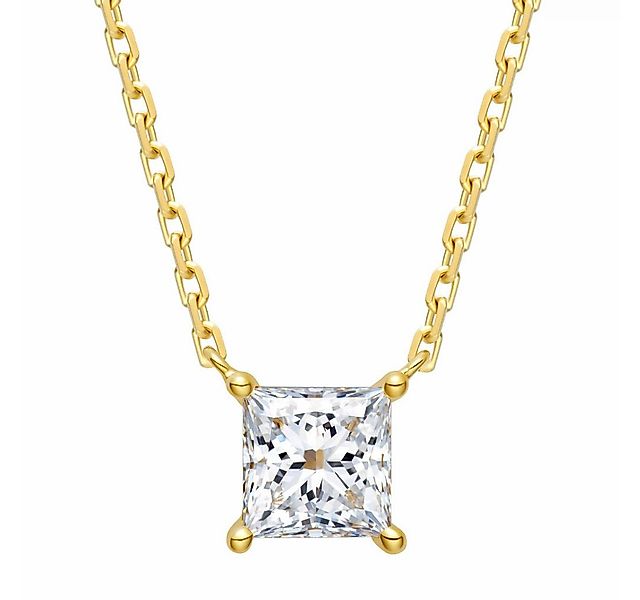 Sternvoll Goldkette 18K Gelbgold Collier 0.25 ct Prinzess-Diamant IGI günstig online kaufen