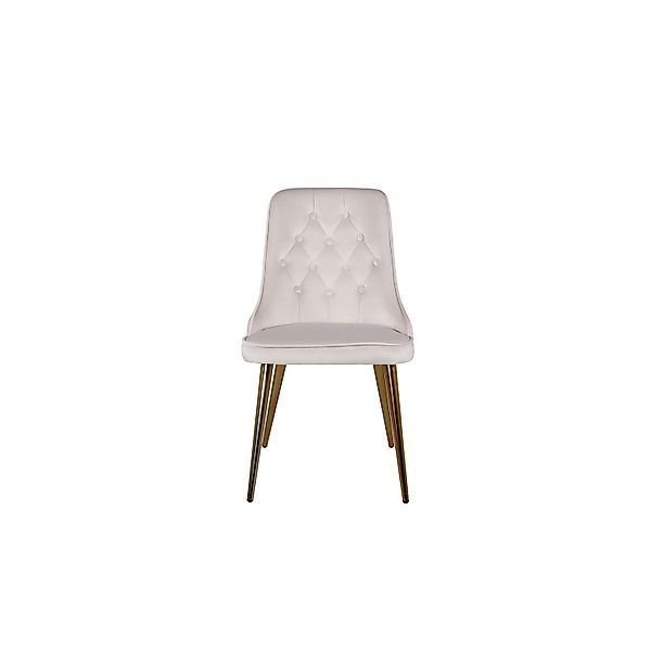 ebuy24 VelvetDeluxe Esszimmerstuhl Velour Beige Messing Dekor günstig online kaufen