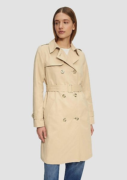 s.Oliver Trenchcoat Outdoor-Mantel Trenchcoat mit Streifen-Futter günstig online kaufen