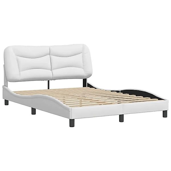 vidaXL Bettgestell ohne Matratze Hvar Weiß 140x200 cm Kunstleder 3208003 günstig online kaufen