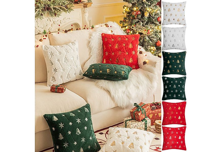 Sunicol Kissenbezug Shaggy Plüsch Pailletten Kissenbezug, Gestickt Sofakiss günstig online kaufen