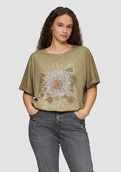 QS Kurzarmshirt Oversize Shirt in gewaschener günstig online kaufen
