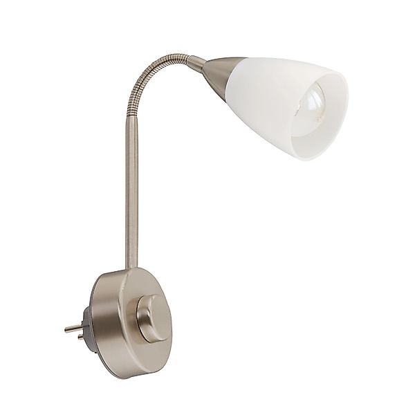 Briloner Steckerleuchte Fiche Dimmbar Schwenkbar 19,5 x 23,5 cm Matt-Nickel günstig online kaufen