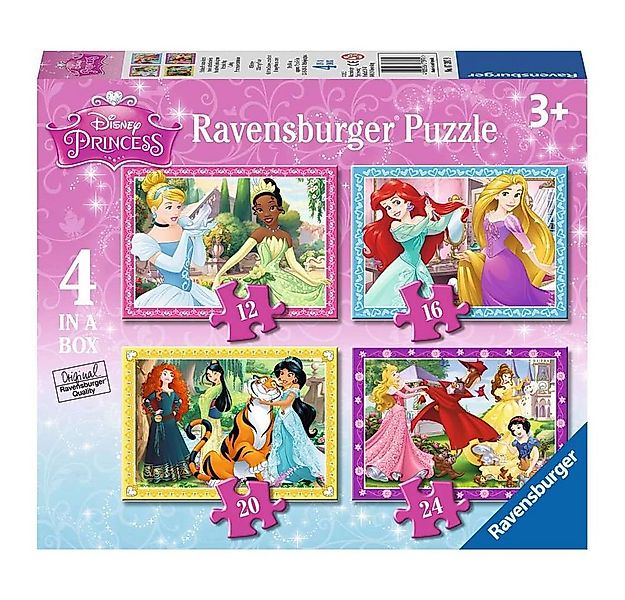 Disney Puzzle 4 in 1 Puzzle Box Disney Princess Ravensburger Kinder Puzzle, günstig online kaufen