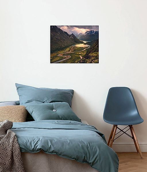 Komar Leinwandbild "Northern Light - Größe 40 x 30 cm" Baum  Berge  Blumen günstig online kaufen