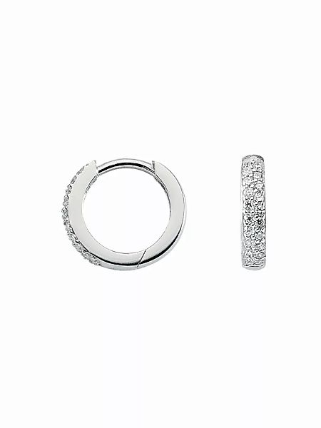 Adelia´s Paar Ohrhänger "925 Silber Ohrringe Creolen mit Zirkonia Ø 13,1 mm günstig online kaufen